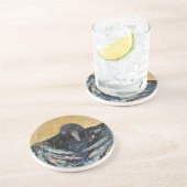 Whimsical Crow Feathers Messenger Maureen Girard Zandsteen Onderzetter (Zijkant)