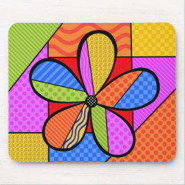 Whimsical Cubism Flower Muismat