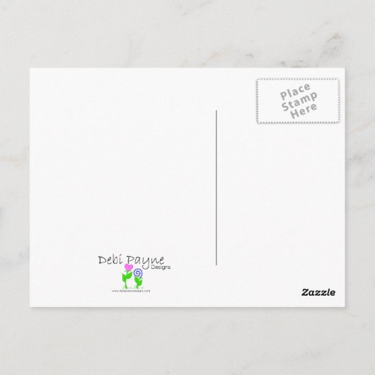 Whimsical Cubism Heart Briefkaart met achtergrond (Achterkant)