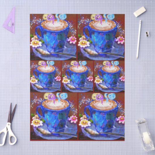Whimsical Cup van koffie Latte Espresso Decoupage Tissuepapier (Craft)