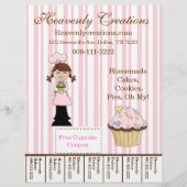 Whimsical Cupcake Bakery Flyer met Labels (Voorkant)