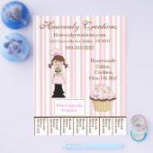 Whimsical Cupcake Bakery Flyer met Labels (Enkel)