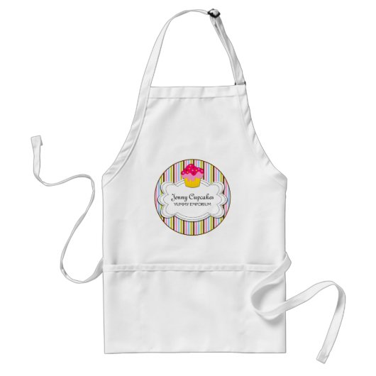 Whimsical Cupcake Bakery, gepersonaliseerd Standaard Schort (Voorkant)