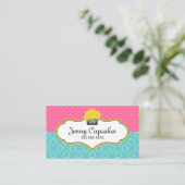 Whimsical Cupcake Baking Visitekaartje (Staand voorkant)