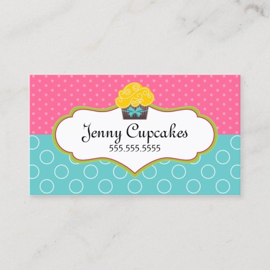 Whimsical Cupcake Baking Visitekaartje (Voorkant)