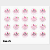 Whimsical Cupcake Bakkerij Verpakking Klassieke Ro Ronde Sticker (Vel)