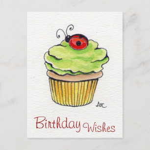 Whimsical Cupcake en Ladybug Briefkaarten
