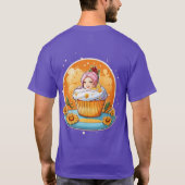 Whimsical Cupcake Lady Sticker T-Shirt Design (Achterkant)