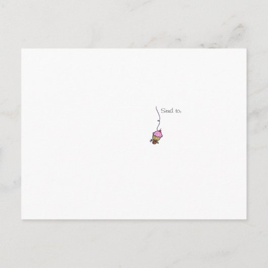 Whimsical Cupcake Tree met Waterverf van zoete vog Briefkaart (Achterkant)