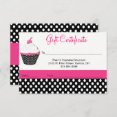 Whimsical CupcakeBakery Business Gift Certificate (Voorkant / Achterkant)