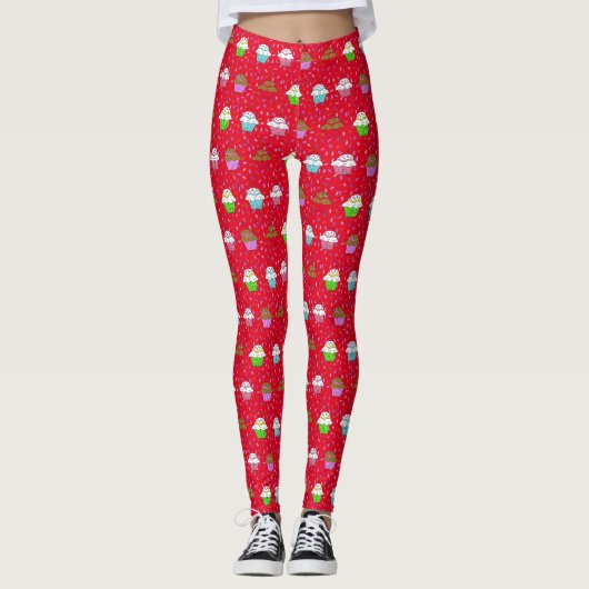 Whimsical Cupcakes en Snoep Sprinkles Leggings (Voorkant)
