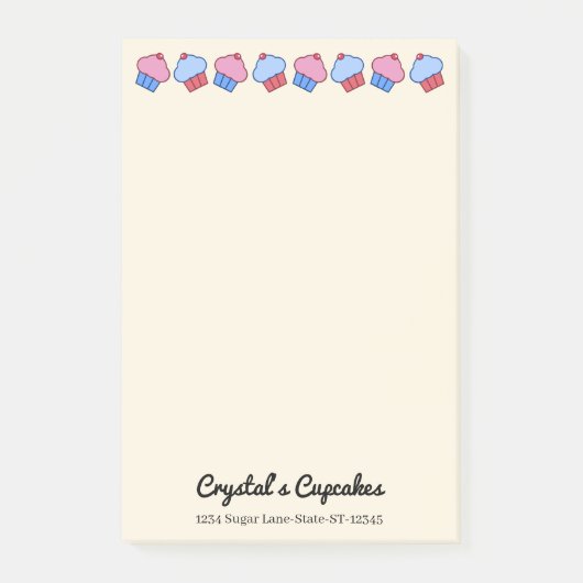 Whimsical Cupcakes gepersonaliseerd Post-it® Notes (Voorkant)