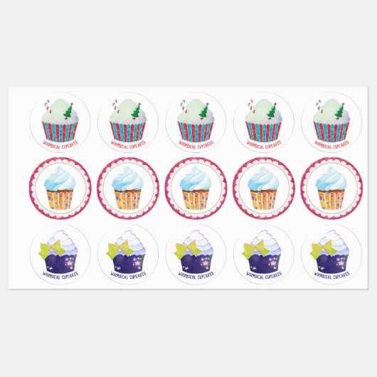 Whimsical Cupcakes Product Labels (Vel)