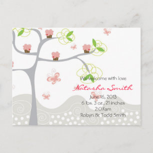 Whimsical Cupcakes Tree Butterflies Aankondigingskaart