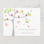 Whimsical Cupcakes Tree Butterflies Aankondigingskaart (Achterkant)
