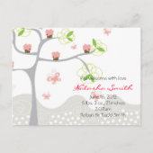 Whimsical Cupcakes Tree Butterflies Aankondigingskaart (Voorkant)