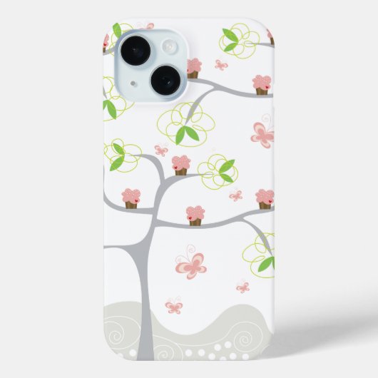 Whimsical Cupcakes Tree Butterflies Case-Mate iPhone Case (Achterkant)
