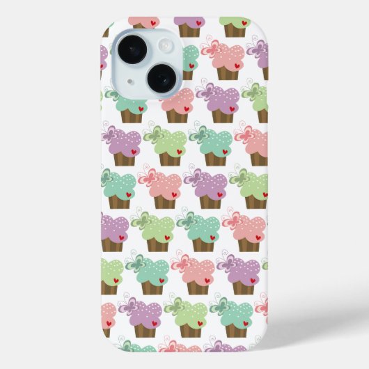 Whimsical Cupcakes Tree Butterflies Case-Mate iPhone Case (Achterkant)