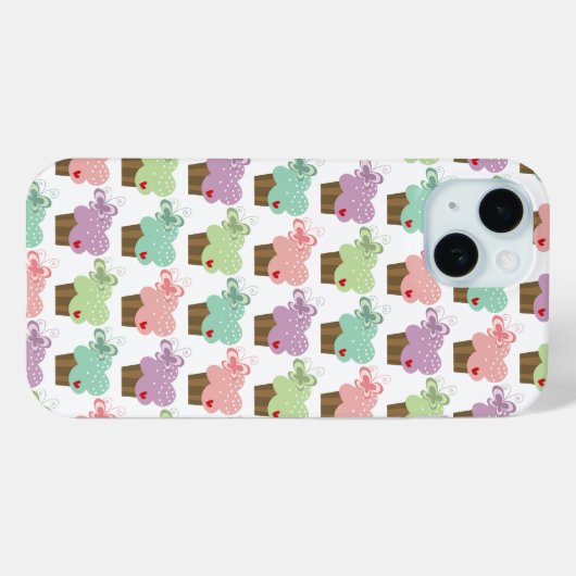 Whimsical Cupcakes Tree Butterflies Case-Mate iPhone Case (Achterkant (horizontaal))