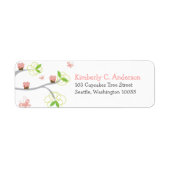 Whimsical Cupcakes Tree Butterflies Etiket (Voorkant)