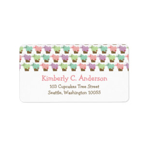 Whimsical Cupcakes Tree Butterflies Etiket
