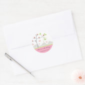 Whimsical Cupcakes Tree Butterflies Ronde Sticker (Envelop)