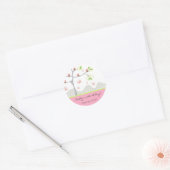Whimsical Cupcakes Tree Butterflies Ronde Sticker (Envelop)