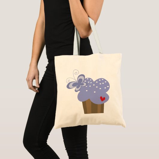 Whimsical Cupcakes Tree Butterflies Tote Bag (Voorkant (product))