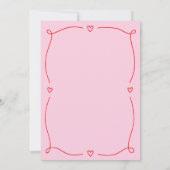 Whimsical Cupid | Blush Roze en Rode Bruiloftssalo Kaart (Achterkant)