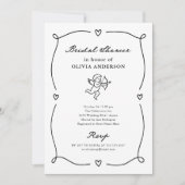 Whimsical Cupid | Bruiloft in zwart en wit Kaart (Voorkant)