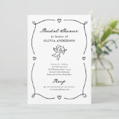 Whimsical Cupid | Bruiloft in zwart en wit Kaart (Staand voorkant)