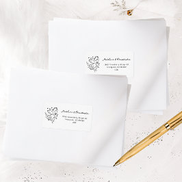 Whimsical Cupid Ski Winter Wedding Retouradres Etiket