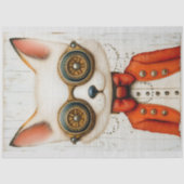 Whimsical Curious Steampunk Vos M2 Decoupage Tissuepapier (Voorkant)