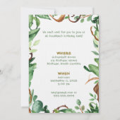 Whimsical Custom Animal Jungle Birthday Invitation Kaart (Achterkant)