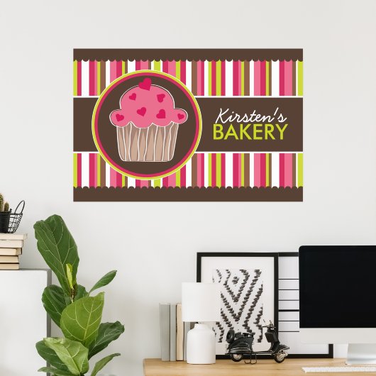 Whimsical Custom Bakery Poster (Thuiskantoor)