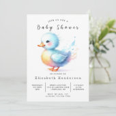 Whimsical Custom Duck Baby shower Kaart (Staand voorkant)