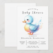 Whimsical Custom Duck Baby shower Kaart (Voorkant / Achterkant)
