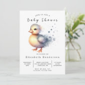 Whimsical Custom Duck Baby shower Kaart (Staand voorkant)