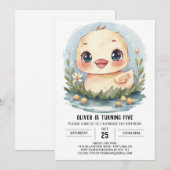 Whimsical Custom Duck Verjaardag Kaart (Voorkant / Achterkant)