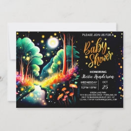 Whimsical Custom Fireflies Baby shower Kaart