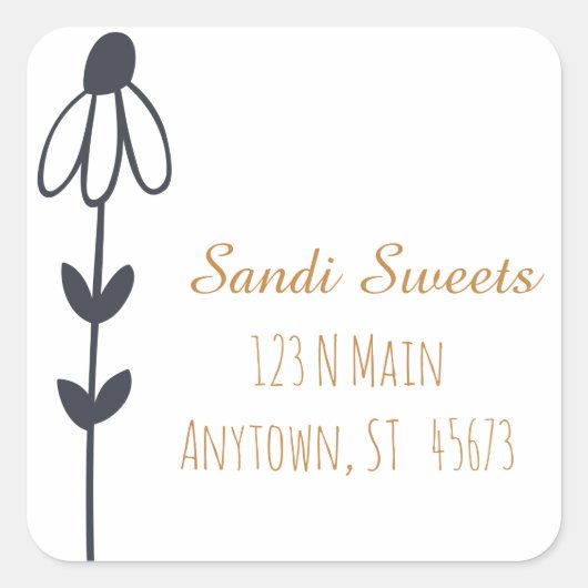 Whimsical Custom Floral Envelope Seals Vierkante Sticker (Voorkant)