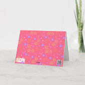 Whimsical Custom Flowers Roze Inspirivity Notecard Kaart (Achterkant)