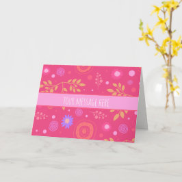 Whimsical Custom Flowers Roze Inspirivity Notecard Kaart
