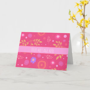 Whimsical Custom Flowers Roze Inspirivity Notecard Kaart