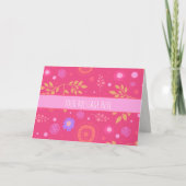 Whimsical Custom Flowers Roze Inspirivity Notecard Kaart (Voorkant)