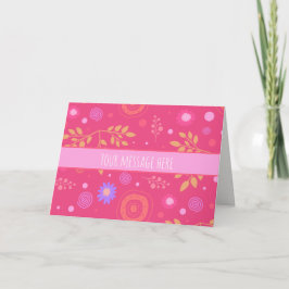 Whimsical Custom Flowers Roze Inspirivity Notecard Kaart