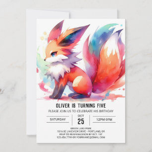 Whimsical Custom Fox Verjaardag Kaart