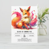 Whimsical Custom Fox Verjaardag Kaart (Staand voorkant)