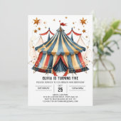 Whimsical Custom Fun Circus Verjaardag Kaart (Staand voorkant)