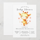 Whimsical Custom Giraffe Baby shower Kaart (Voorkant / Achterkant)